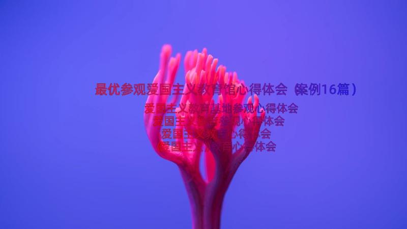 最优参观爱国主义教育馆心得体会（案例16篇）