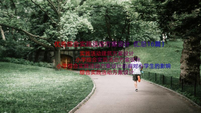 优秀综合实践活动方案设计（汇总16篇）