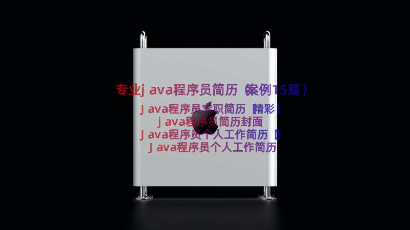 专业java程序员简历（案例15篇）