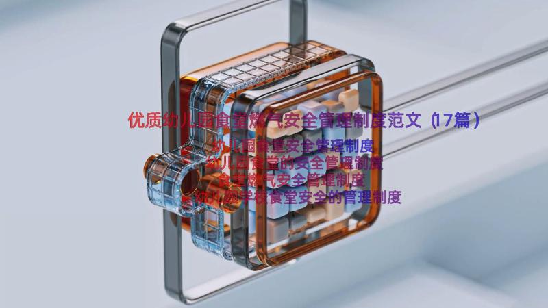 优质幼儿园食堂燃气安全管理制度范文（17篇）