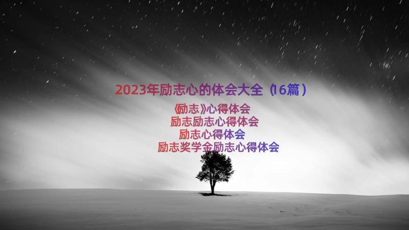 2023年励志心的体会大全（16篇）