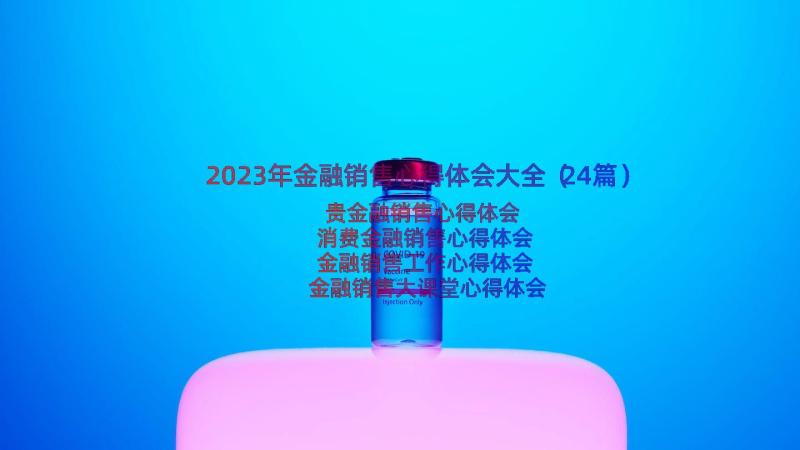 2023年金融销售心得体会大全（24篇）