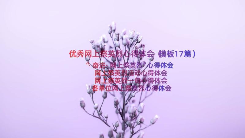 优秀网上祭英烈心得体会（模板17篇）