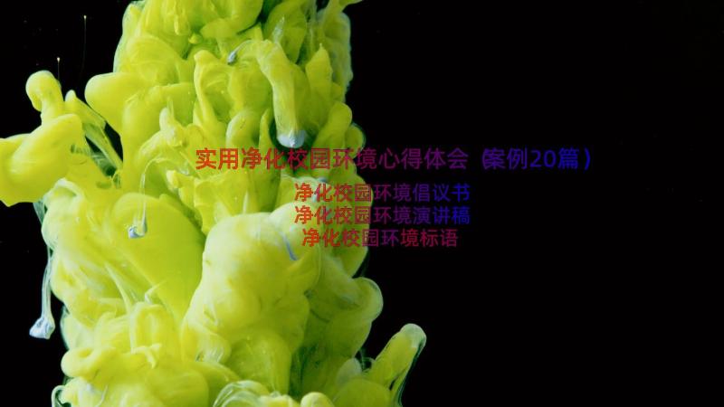 实用净化校园环境心得体会（案例20篇）