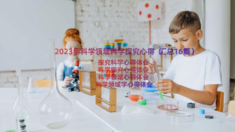 2023年科学领域科学探究心得（汇总16篇）