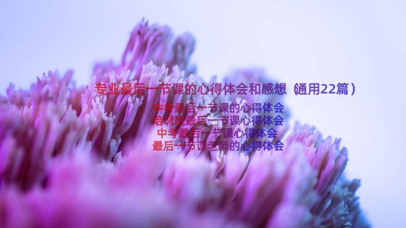 专业最后一节课的心得体会和感想（通用22篇）