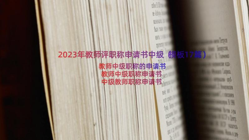 2023年教师评职称申请书中级（模板17篇）