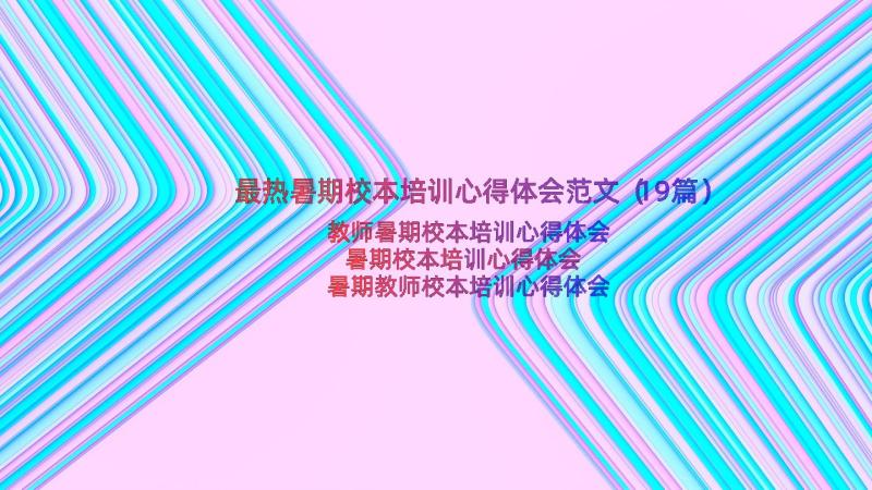 最热暑期校本培训心得体会范文（19篇）