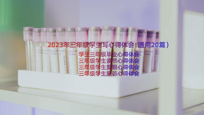 2023年三年级学生写心得体会（通用20篇）