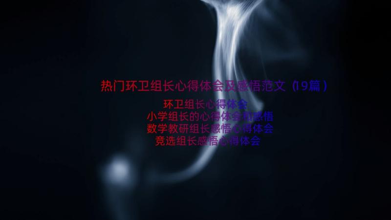 热门环卫组长心得体会及感悟范文（19篇）