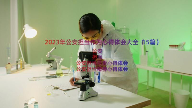 2023年公安担当作为心得体会大全（15篇）