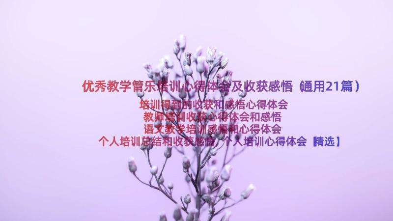 优秀教学管乐培训心得体会及收获感悟（通用21篇）