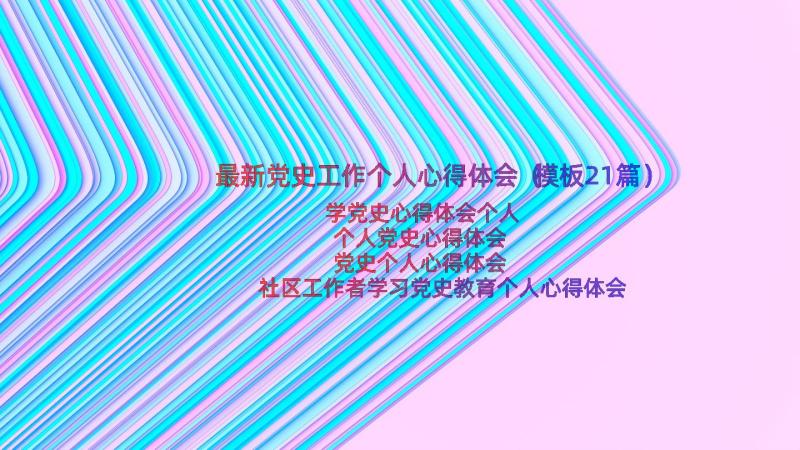 最新党史工作个人心得体会（模板21篇）