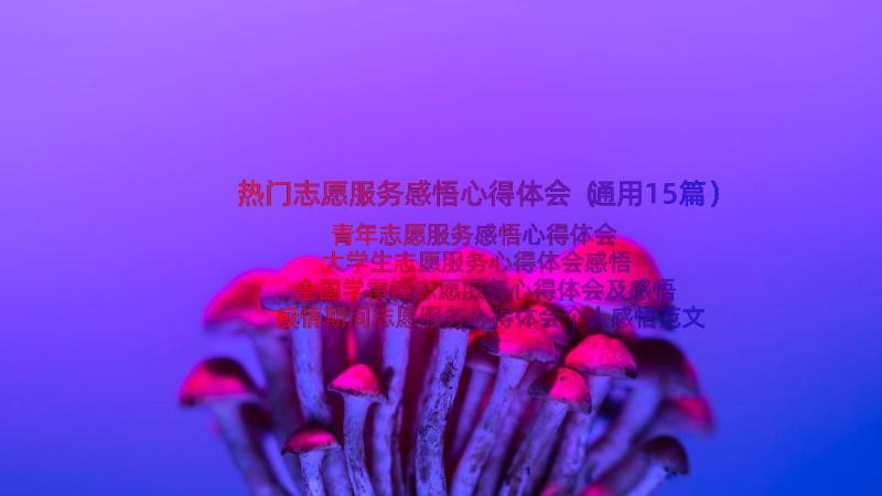 热门志愿服务感悟心得体会（通用15篇）