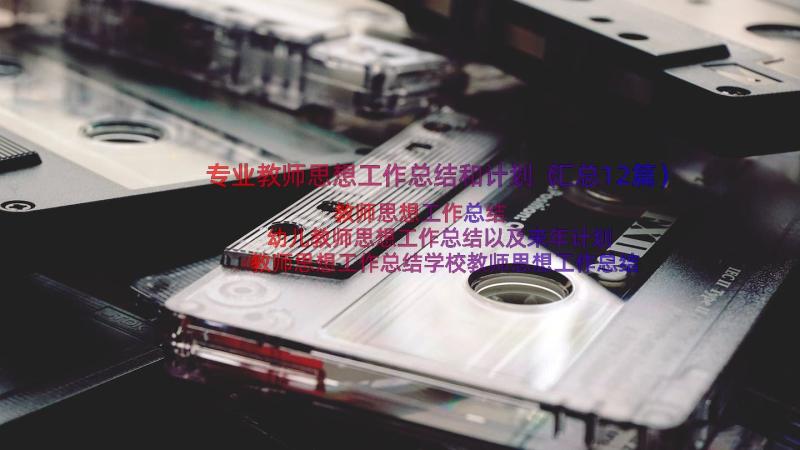 专业教师思想工作总结和计划（汇总12篇）