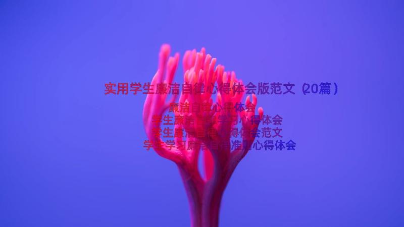 实用学生廉洁自律心得体会版范文（20篇）