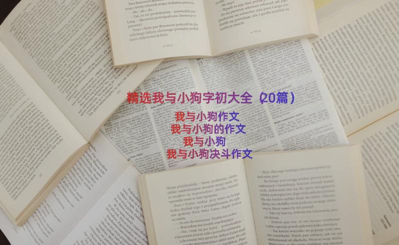 精选我与小狗字初大全（20篇）