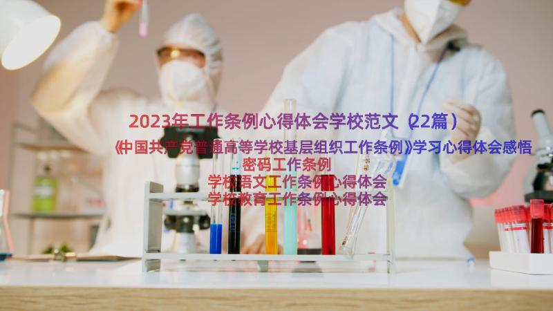 2023年工作条例心得体会学校范文（22篇）