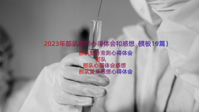 2023年部队准则心得体会和感想（模板19篇）