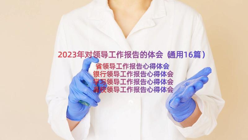 2023年对领导工作报告的体会（通用16篇）