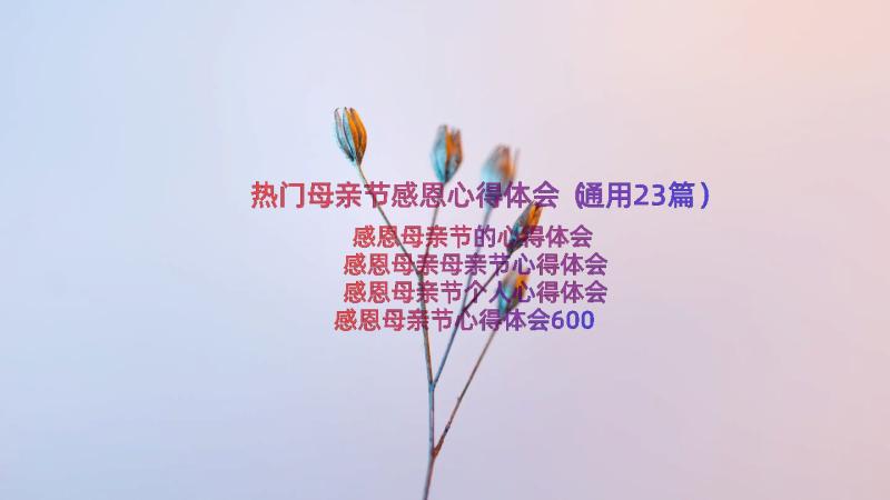 热门母亲节感恩心得体会（通用23篇）