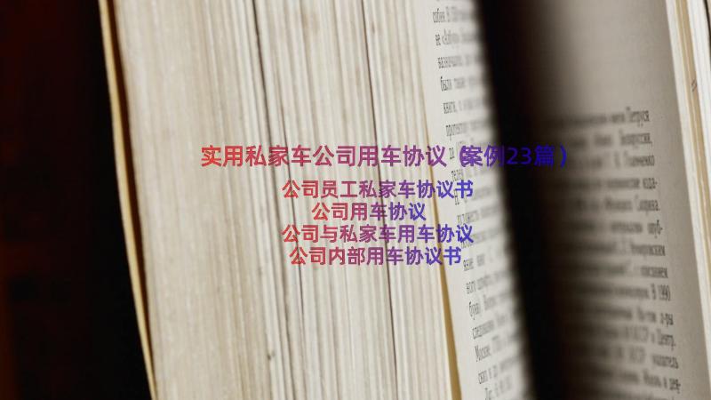 实用私家车公司用车协议（案例23篇）