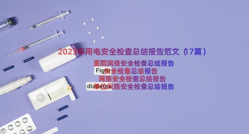 2023年用电安全检查总结报告范文（17篇）