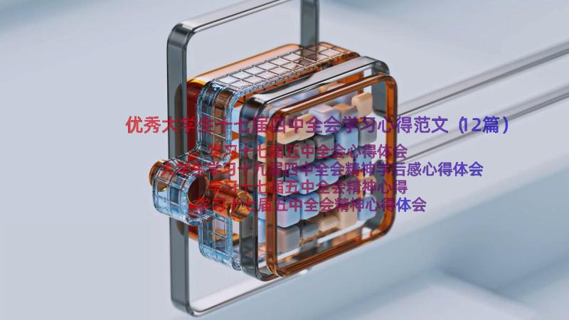 优秀大学生十七届四中全会学习心得范文（12篇）