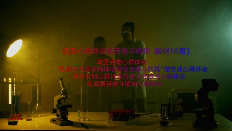 优质心得体会艰苦奋斗精神（案例18篇）