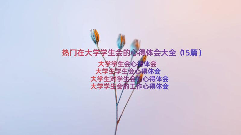 热门在大学学生会的心得体会大全（15篇）