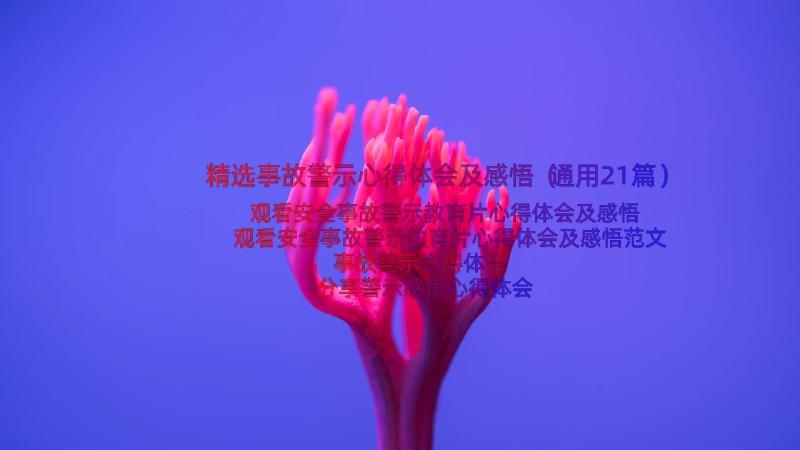 精选事故警示心得体会及感悟（通用21篇）