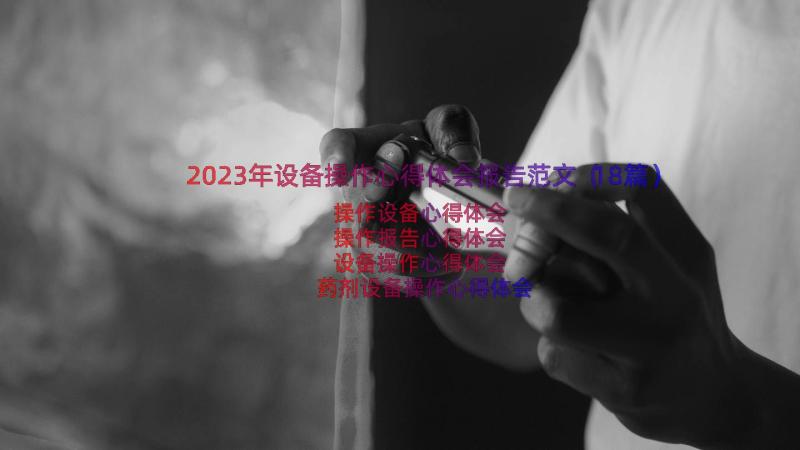 2023年设备操作心得体会报告范文（18篇）