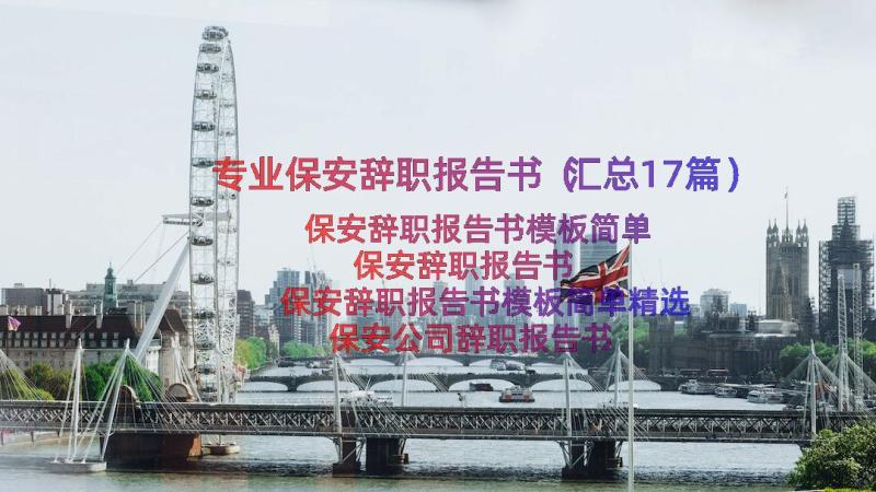 专业保安辞职报告书（汇总17篇）