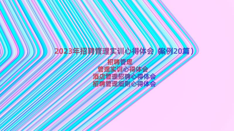 2023年招聘管理实训心得体会（案例20篇）