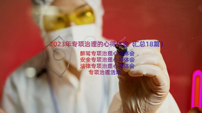 2023年专项治理的心得体会（汇总18篇）