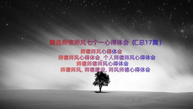 精选师德师风七个一心得体会（汇总17篇）