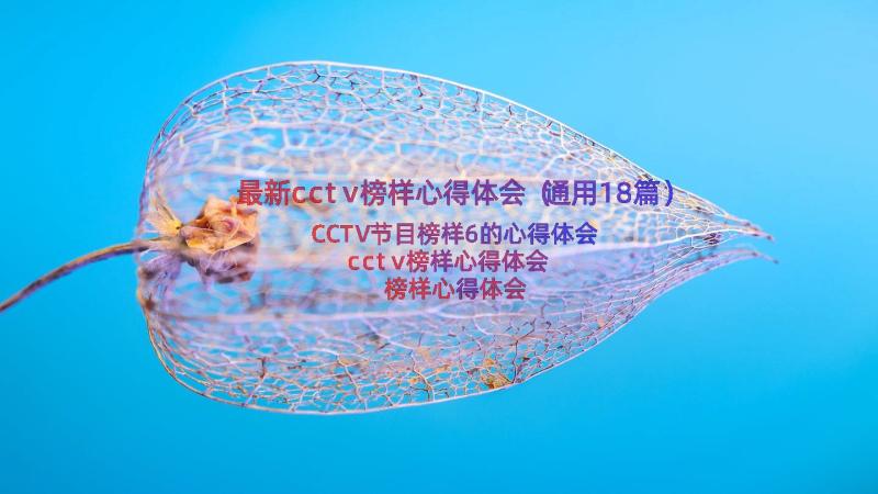 最新cctv榜样心得体会（通用18篇）