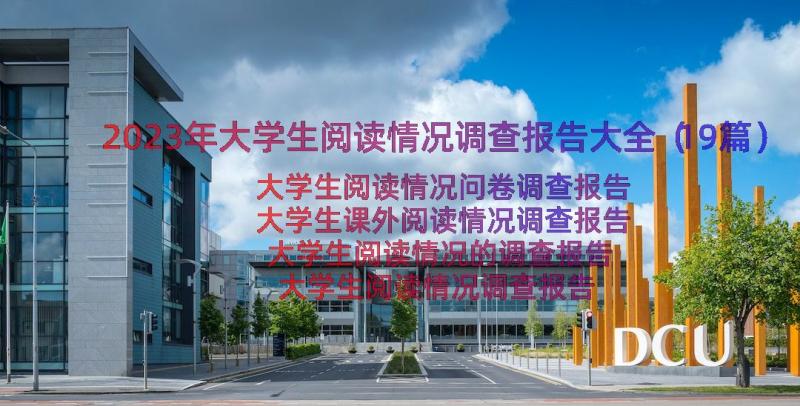 2023年大学生阅读情况调查报告大全（19篇）