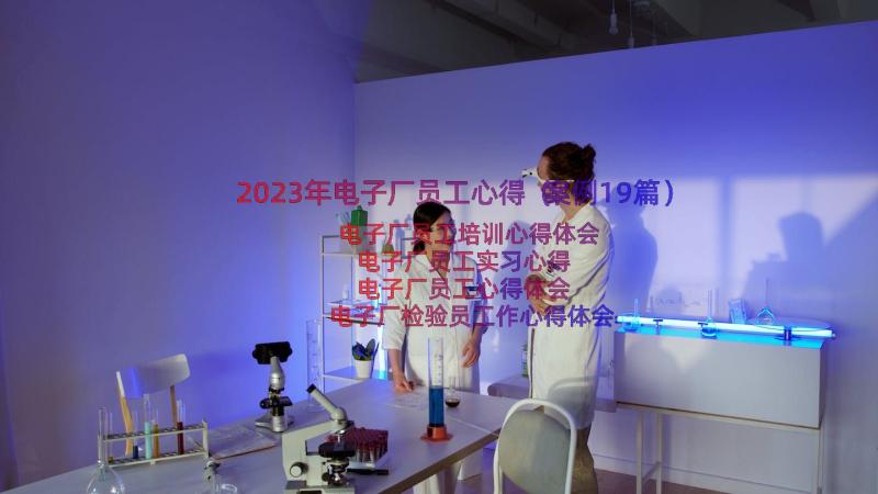 2023年电子厂员工心得（案例19篇）