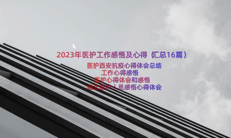 2023年医护工作感悟及心得（汇总16篇）