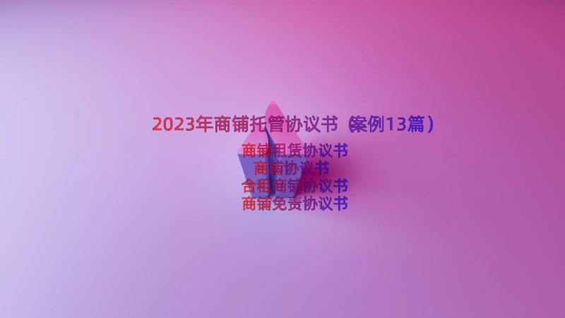 2023年商铺托管协议书（案例13篇）