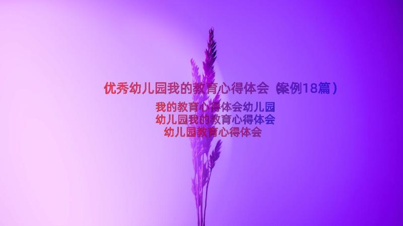 优秀幼儿园我的教育心得体会（案例18篇）