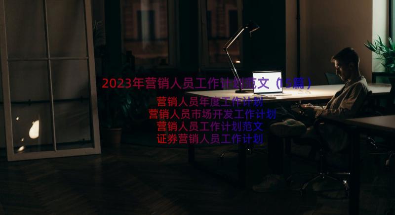 2023年营销人员工作计划范文（15篇）