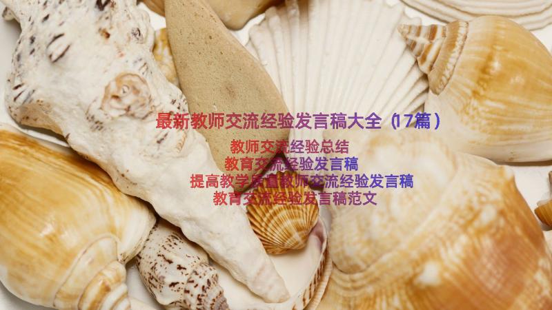 最新教师交流经验发言稿大全（17篇）