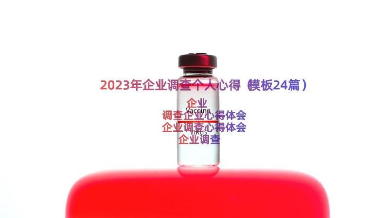 2023年企业调查个人心得（模板24篇）