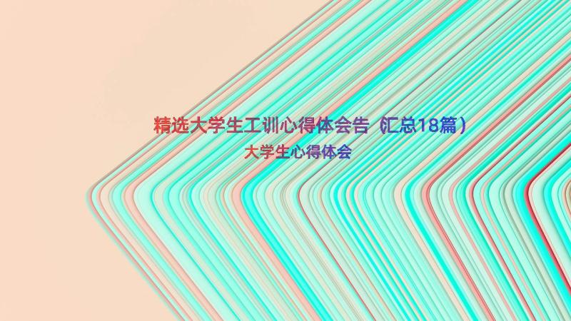 精选大学生工训心得体会告（汇总18篇）