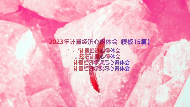 2023年计量经济心得体会（模板15篇）