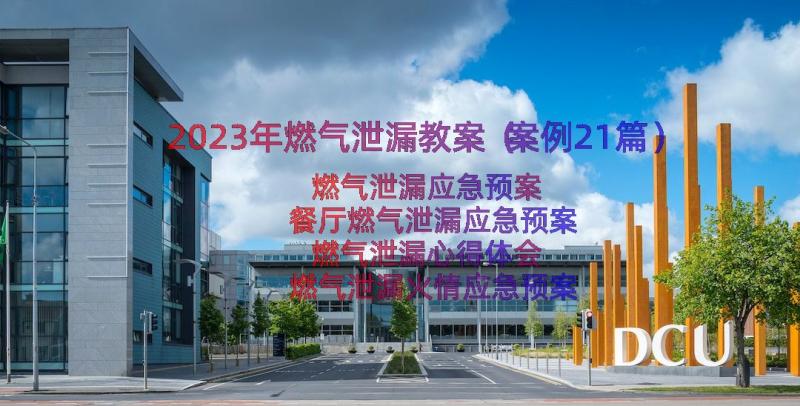 2023年燃气泄漏教案（案例21篇）