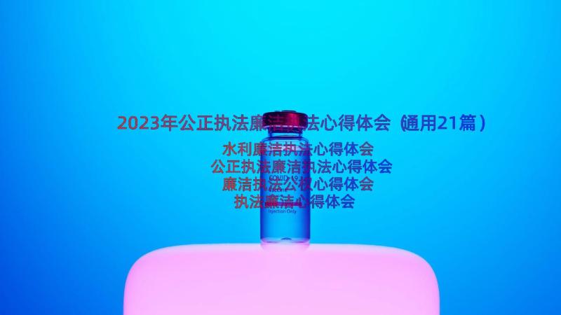 2023年公正执法廉洁执法心得体会（通用21篇）