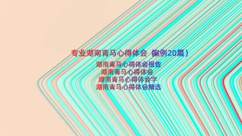 专业湖南青马心得体会（案例20篇）